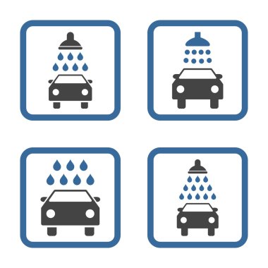Carwash düz kare vektör simgesi