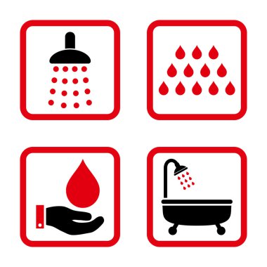 Duş düz kare vektör simgesi