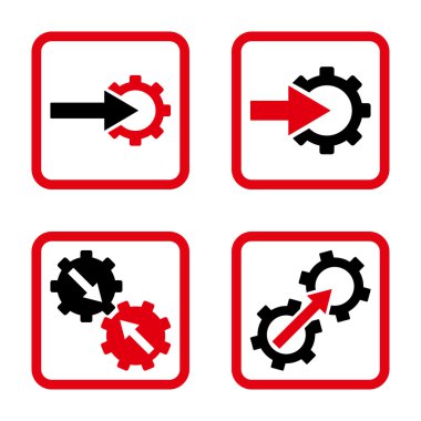 Entegrasyon vites düz kare vektör simgesi