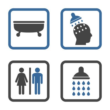 Sıhhi düz kare vektör simgesi