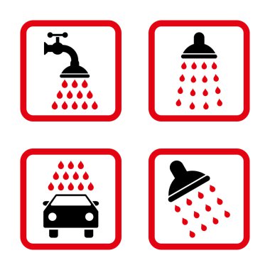 Duş düz kare vektör simgesi