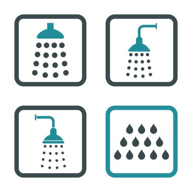 Duş düz kare vektör simgesi