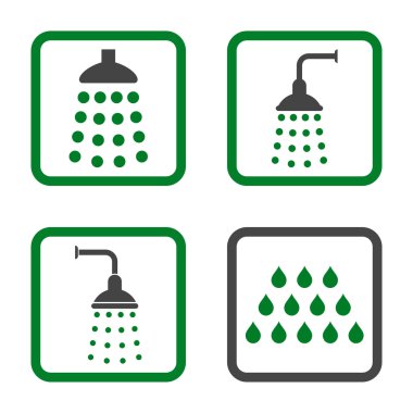 Duş düz kare vektör simgesi