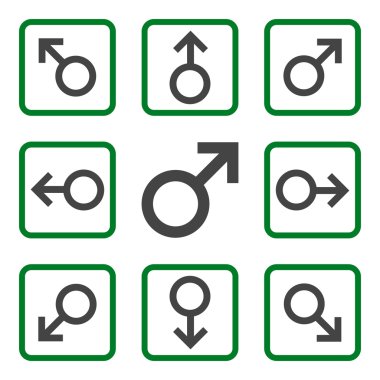 Yön düz kare vektör simgesi