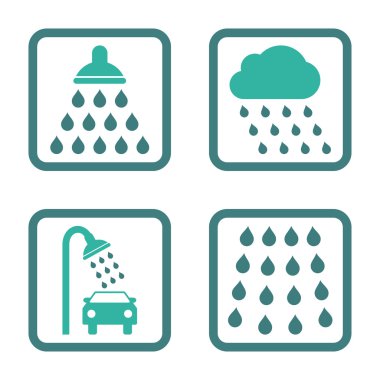 Duş düz kare vektör simgesi