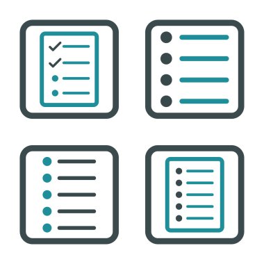 Liste öğeleri düz kare vektör simgesi