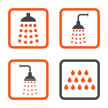 Duş düz kare vektör simgesi