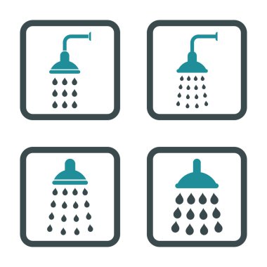 Duş düz kare vektör simgesi