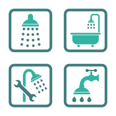 Duş düz kare vektör simgesi