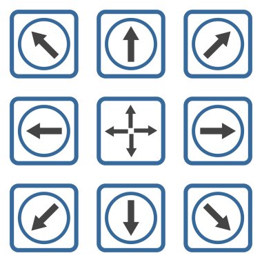Yön okları düz kare vektör simgesi