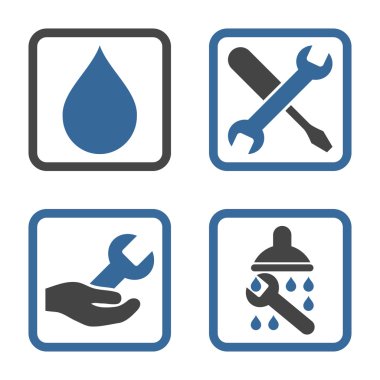 Duş düz kare vektör simgesi