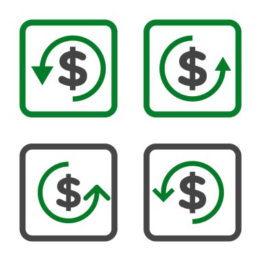 Düz kare vektör simge iade