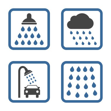 Duş düz kare vektör simgesi