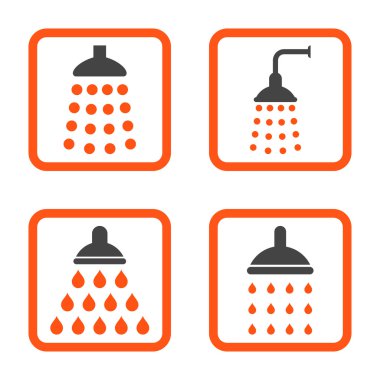 Duş düz kare vektör simgesi