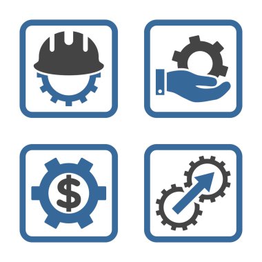 Geliştirme düz kare vektör simgesi