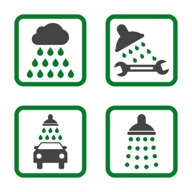 Duş düz kare vektör simgesi