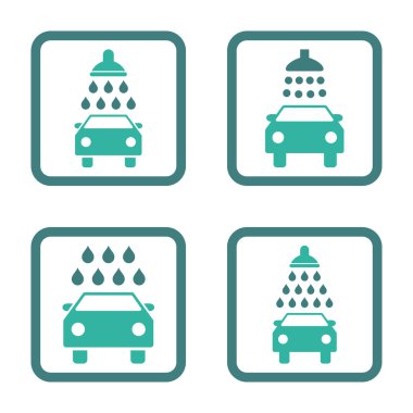 Carwash düz kare vektör simgesi