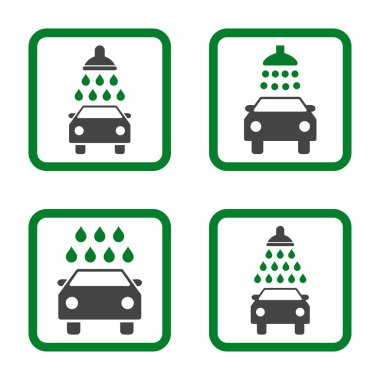 Carwash düz kare vektör simgesi