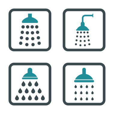 Duş düz kare vektör simgesi