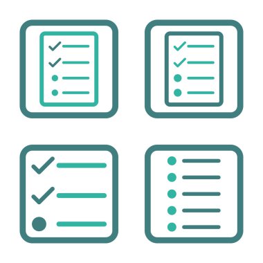 Liste öğeleri düz kare vektör simgesi