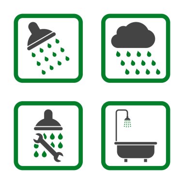 Duş düz kare vektör simgesi