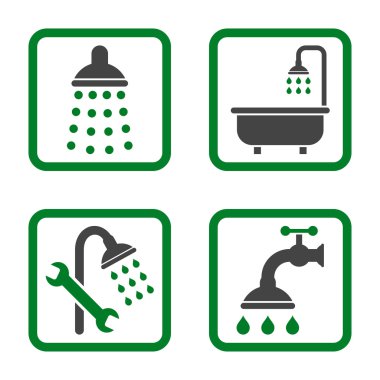 Duş düz kare vektör simgesi