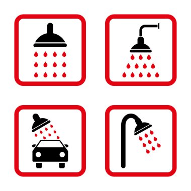 Duş düz kare vektör simgesi