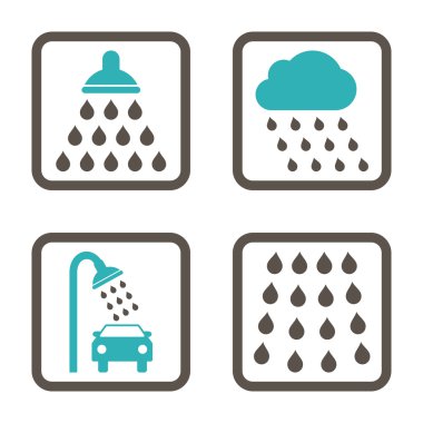 Duş düz kare vektör simgesi