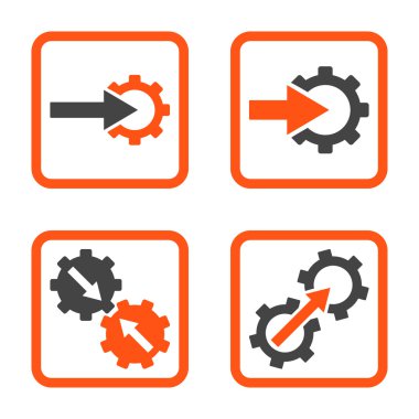 Entegrasyon vites düz kare vektör simgesi