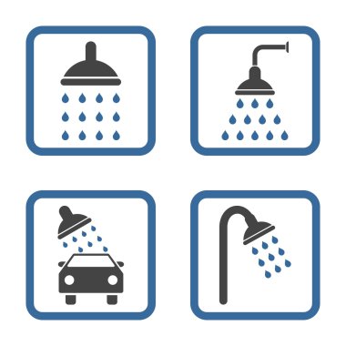 Duş düz kare vektör simgesi