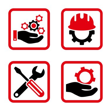 Geliştirme düz kare vektör simgesi