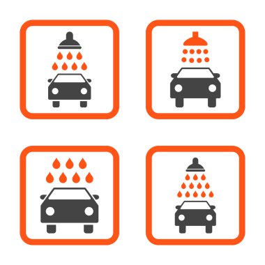 Carwash düz kare vektör simgesi
