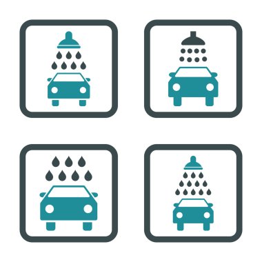 Carwash düz kare vektör simgesi