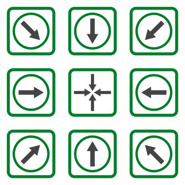 Yön okları düz kare vektör simgesi