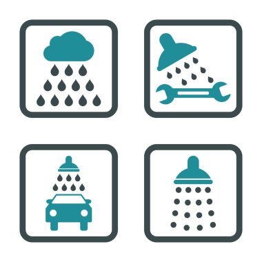 Duş düz kare vektör simgesi