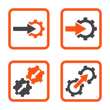Entegrasyon vites düz kare vektör simgesi