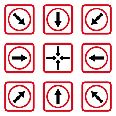 Yön okları düz kare vektör simgesi