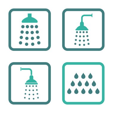 Duş düz kare vektör simgesi