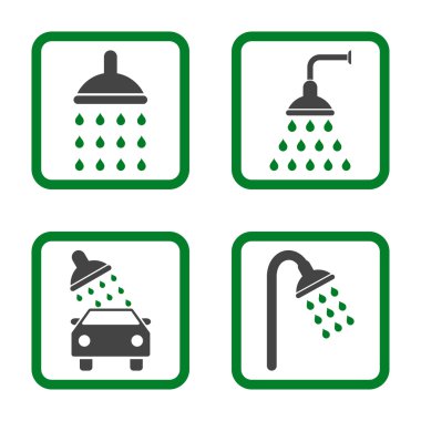 Duş düz kare vektör simgesi