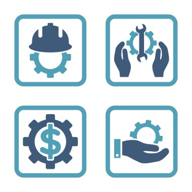 Geliştirme düz kare vektör simgesi