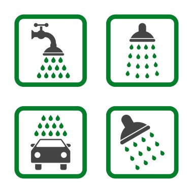 Duş düz kare vektör simgesi