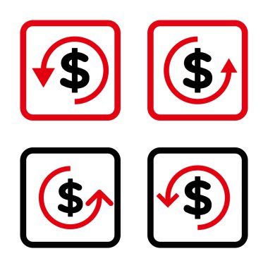 Düz kare vektör simge iade