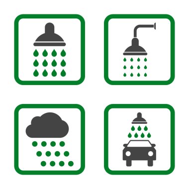 Duş düz kare vektör simgesi