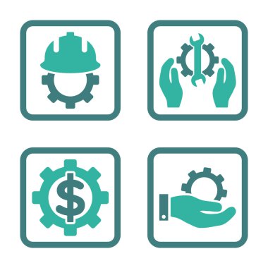 Geliştirme düz kare vektör simgesi