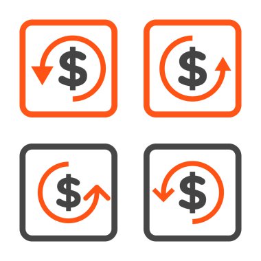 Düz kare vektör simge iade