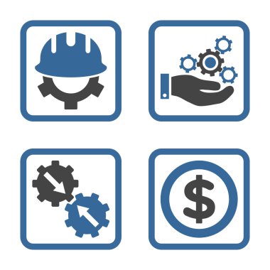 Geliştirme düz kare vektör simgesi