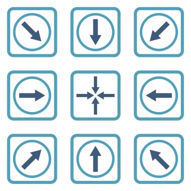 Yön okları düz kare vektör simgesi