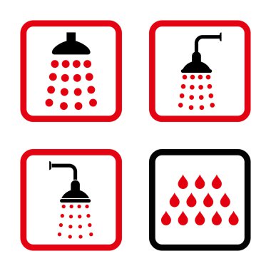 Duş düz kare vektör simgesi