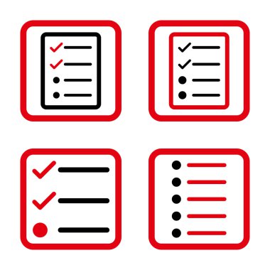 Liste öğeleri düz kare vektör simgesi