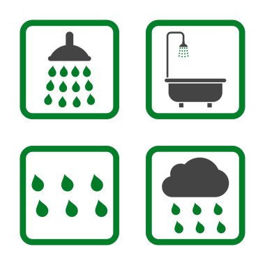 Duş düz kare vektör simgesi